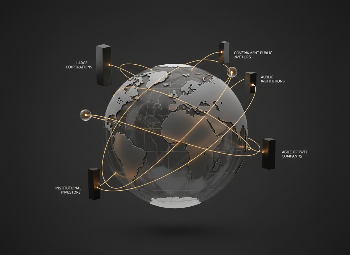 Global institutional ecosystem connecting corporations, institutions, investors and growth companies